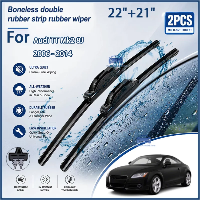 Front Wiper Blades For Audi TT Mk2 8J 2006 - 2014 Windshield Windscreen Clean Window Car Rain Brushes 22"+21" Modification Parts
Front Wiper Blades For Audi TT Mk2 8J 2006 - 2014 Windshield Windscreen Clean Window Car Rain Brushes 22"+21" Modification Parts