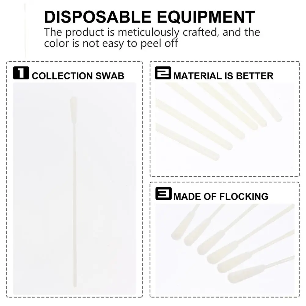 40 Pcs Flocking Swabs Disposable opharyngeal Nasal Throat Sampling Sticks Collection Specimen Long H le Soft Material Easy
40 Pcs Flocking Swabs Disposable opharyngeal Nasal Throat Sampling Sticks Collection Specimen Long H le Soft Material Easy