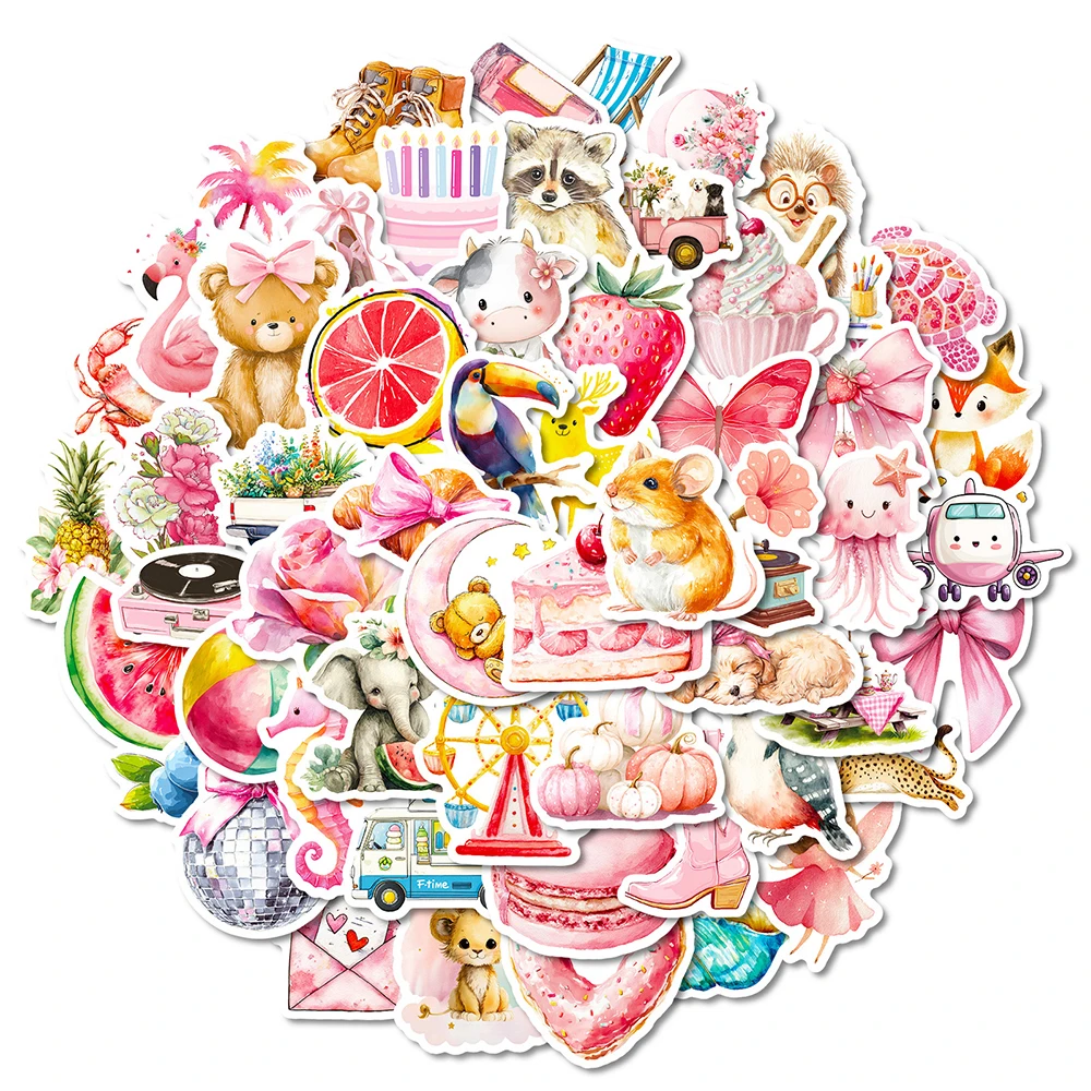 10/30/56pcs Cute Pink Watercolor Graffiti Stickers Cartoon Aesthetic Sticker Suitcase Notebook Phone Guitar Decals for Kids Toy
10/30/56pcs Cute Pink Watercolor Graffiti Stickers Cartoon Aesthetic Sticker Suitcase Notebook Phone Guitar Decals for Kids Toy