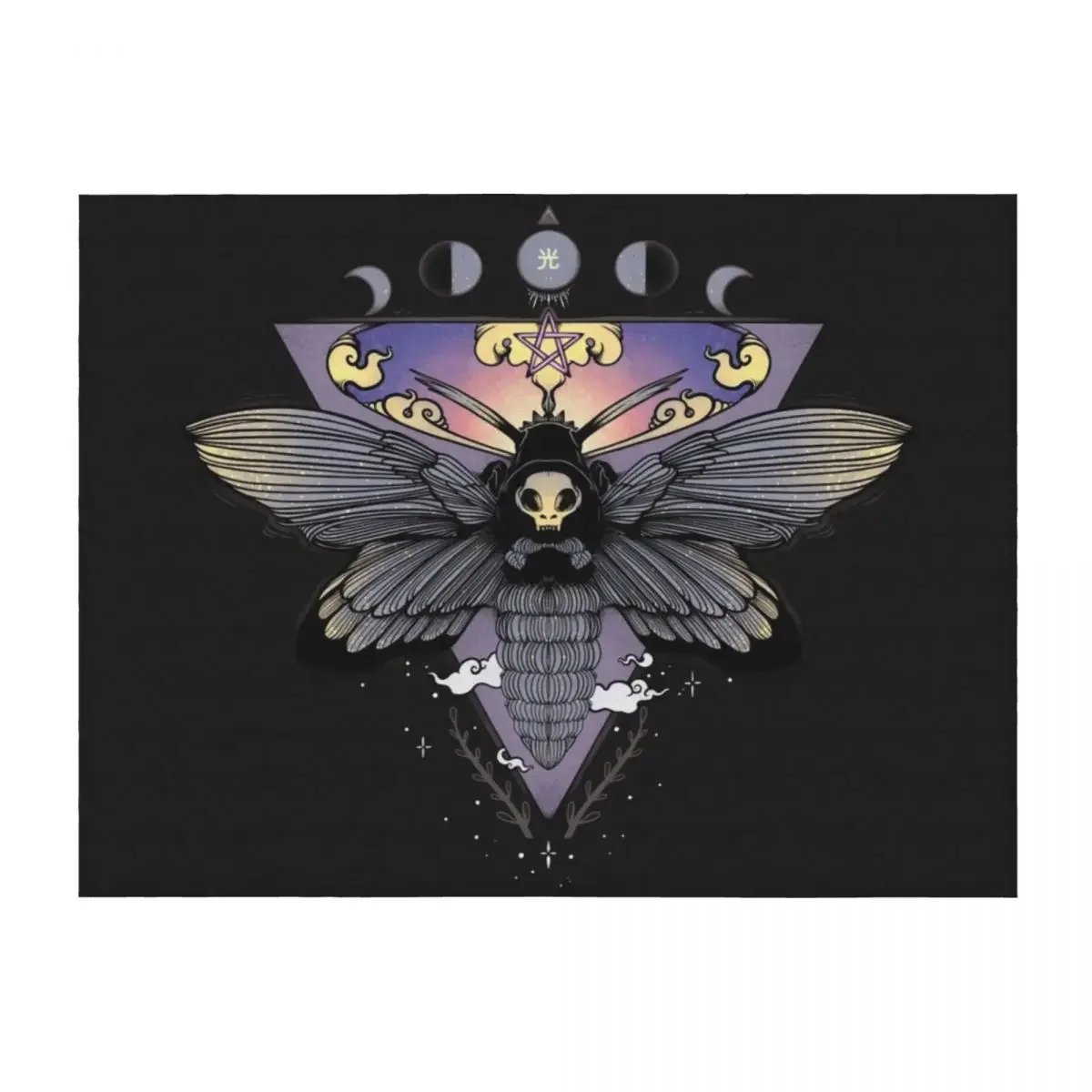 Death Head Moth Gothic Triangle Moon Phase Art Throw Blanket warm for winter Decoratives Luxury Designer funny gift Blankets 
Death Head Moth Gothic Triangle Moon Phase Art Throw Blanket warm for winter Decoratives Luxury Designer funny gift Blankets