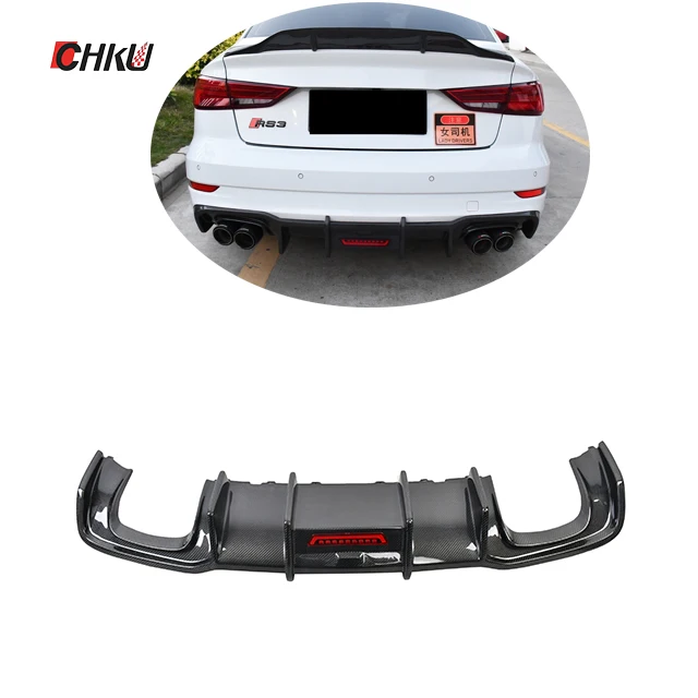 For 2017-2020 Audi A3 S3 Sedan Rear Bumper Wet Carbon Fiber Rear Fang LED Diffuser
For 2017-2020 Audi A3 S3 Sedan Rear Bumper Wet Carbon Fiber Rear Fang LED Diffuser