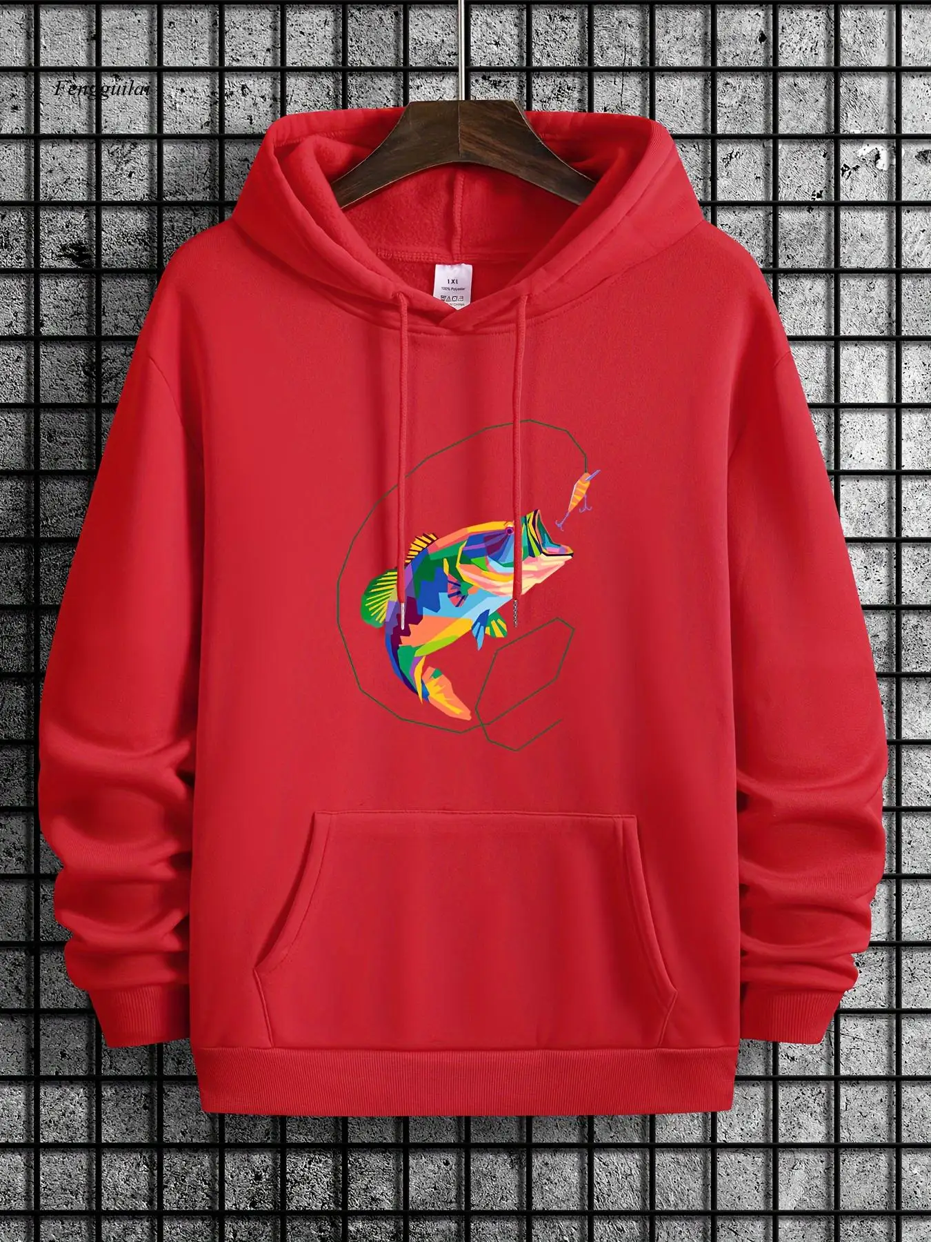 Fish Print Hoodie, Cool Hoodies For Men, Casual Graphic Design Pullover Hooded Sweatshirt With Kangaroo Pocket
Fish Print Hoodie, Cool Hoodies For Men, Casual Graphic Design Pullover Hooded Sweatshirt With Kangaroo Pocket