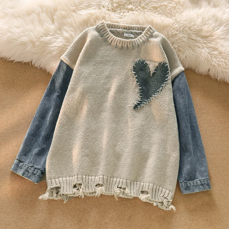 Women's 2022 Fashion New Style Love Splicing Gentle Wind Sweater Temperament Versatile Comfortable Long Sleeves Pullover Autumn
Women's 2022 Fashion New Style Love Splicing Gentle Wind Sweater Temperament Versatile Comfortable Long Sleeves Pullover Autumn