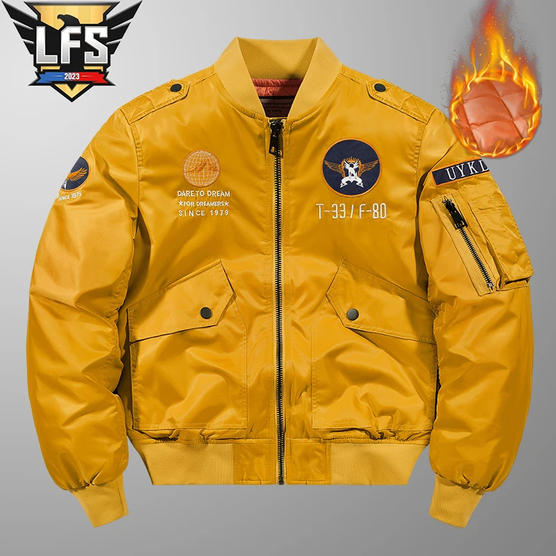Winter Aviator Jacket Men Baseball Clothing Military Bomber Thickened Coat Sports Tactical Outdoor Waterproof Cotton-Padded 2023
Winter Aviator Jacket Men Baseball Clothing Military Bomber Thickened Coat Sports Tactical Outdoor Waterproof Cotton-Padded 2023