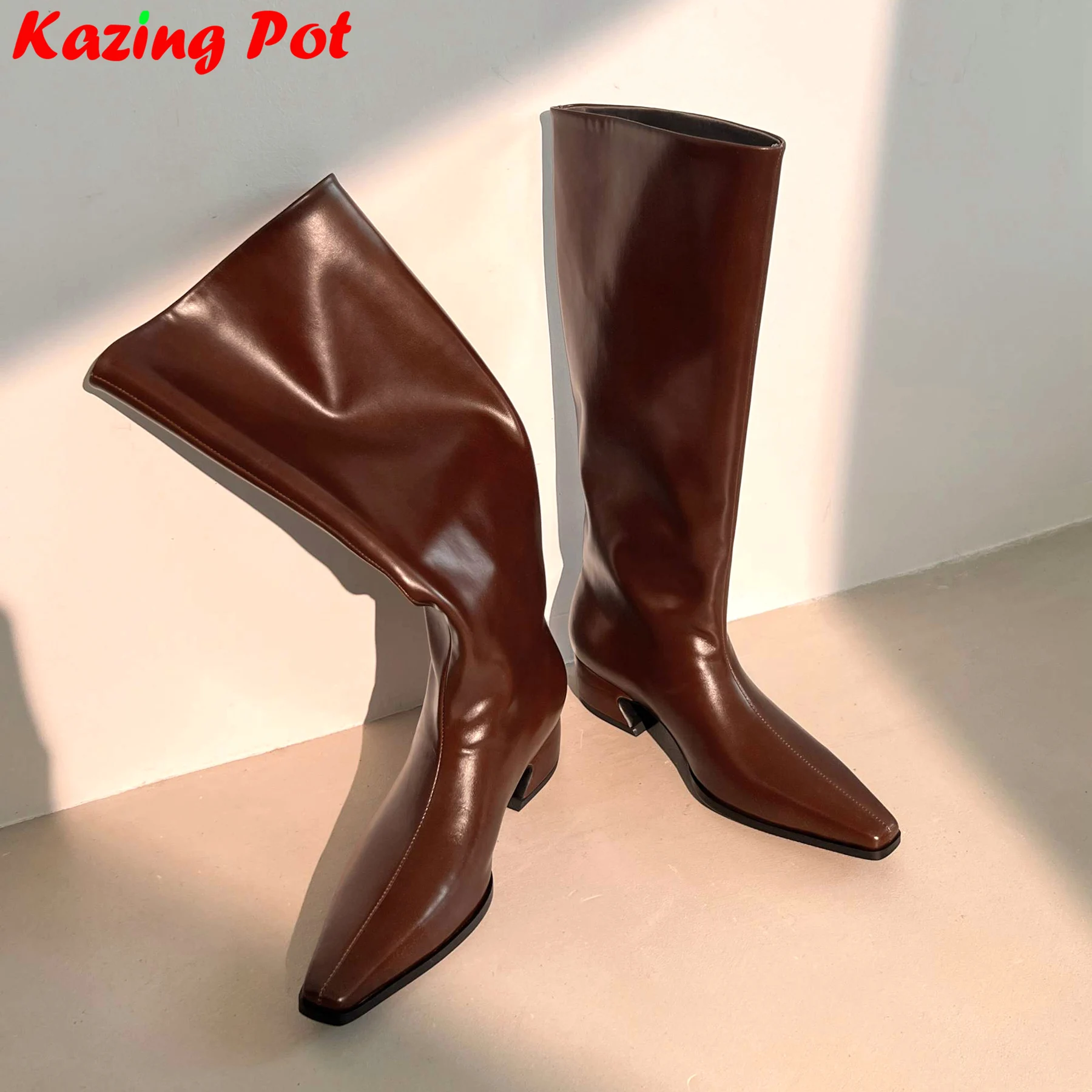 Krazing Pot Superstar Cow Split Leather Med Heels Long Riding Boots Winter Warm Shoes Brand Luxury Dress Women Knee-high Boots
Krazing Pot Superstar Cow Split Leather Med Heels Long Riding Boots Winter Warm Shoes Brand Luxury Dress Women Knee-high Boots