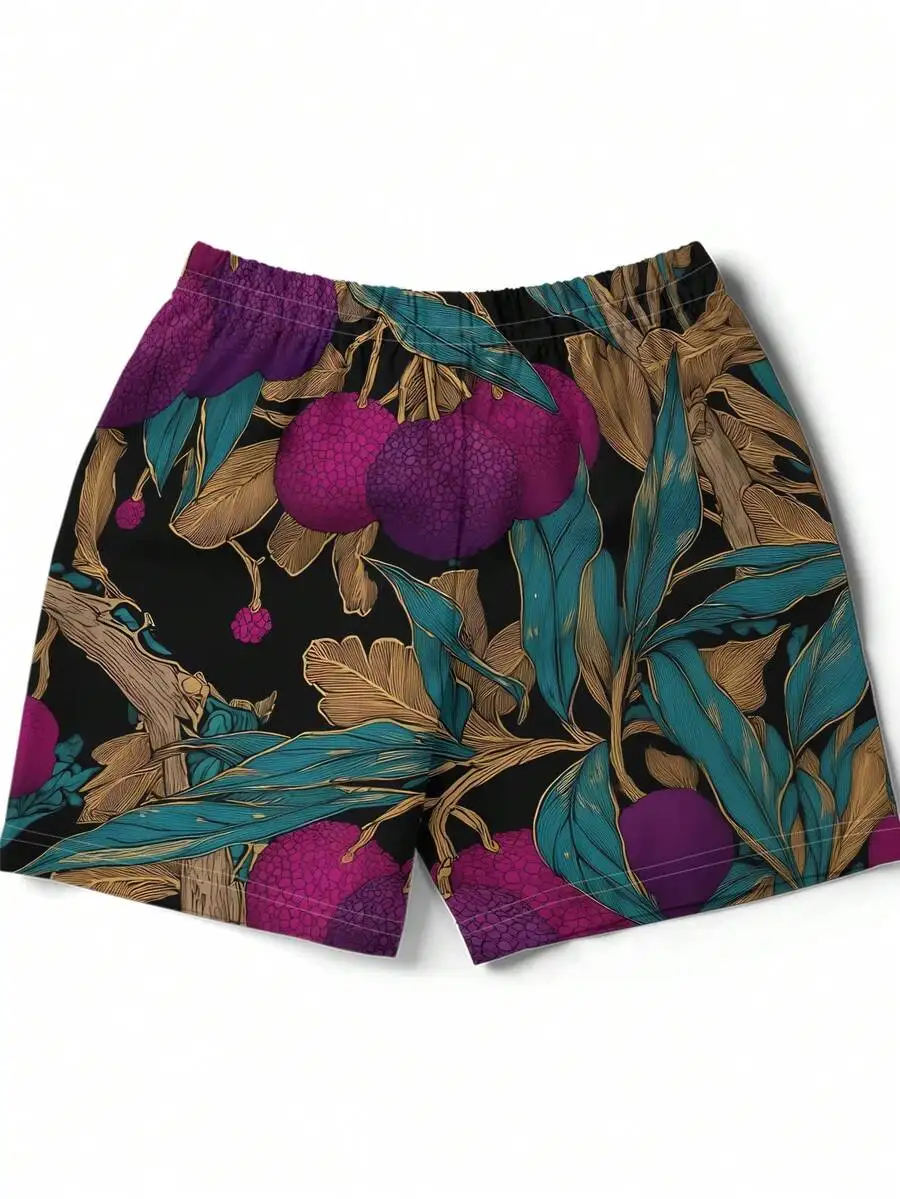 Mens Beach Shorts With 3D Digital Fruit Print Casual Drawstring Shorts
Mens Beach Shorts With 3D Digital Fruit Print Casual Drawstring Shorts