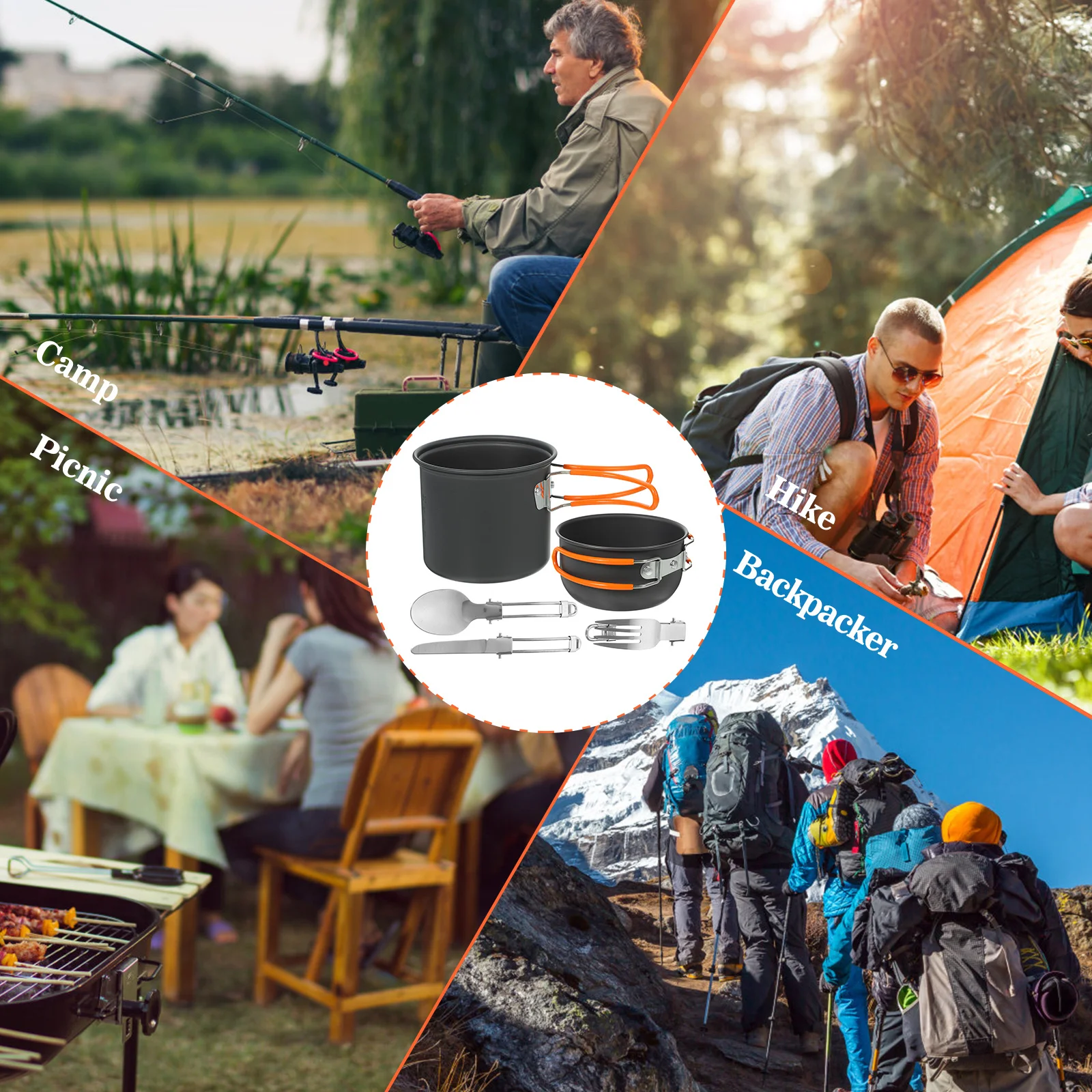 1 set 1 Set Of Camping Cookware Kit Aluminum Alloy Outdoor Pots Set For Hiking Fishing Lightweight Portable Camp Cookware Metal
1 set 1 Set Of Camping Cookware Kit Aluminum Alloy Outdoor Pots Set For Hiking Fishing Lightweight Portable Camp Cookware Metal