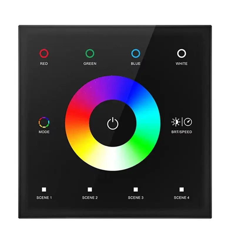 Настенный светодиодный контроллер-диммер ABVO с сенсорной панелью для светодиодных лент RGBWW 12-24В, настенное крепление, черный
Настенный светодиодный контроллер-диммер ABVO с сенсорной панелью для светодиодных лент RGBWW 12-24В, настенное крепление, черный