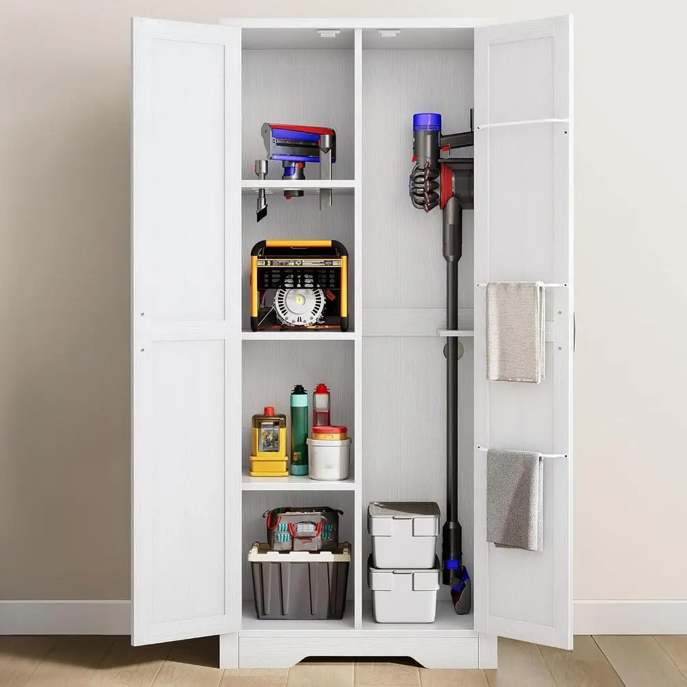 Compact Storage Cabinet for Vacuum Cleaners, Brooms, and Mops - Ideal for Garage and Home Organization
Compact Storage Cabinet for Vacuum Cleaners, Brooms, and Mops - Ideal for Garage and Home Organization