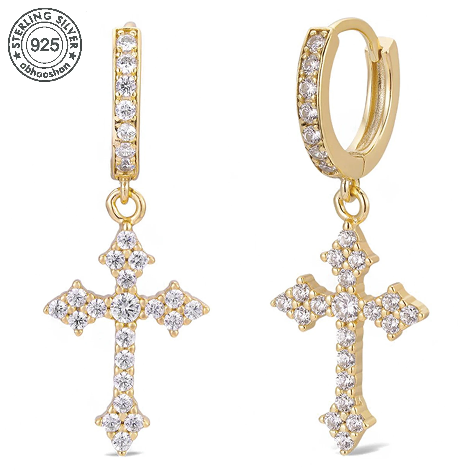 925 Silver, Zirconia Cross Earrings, Men's Earrings, Women's Earrings with Synthetic Zirconia. Perfect for party, holiday, Chris
925 Silver, Zirconia Cross Earrings, Men's Earrings, Women's Earrings with Synthetic Zirconia. Perfect for party, holiday, Chris