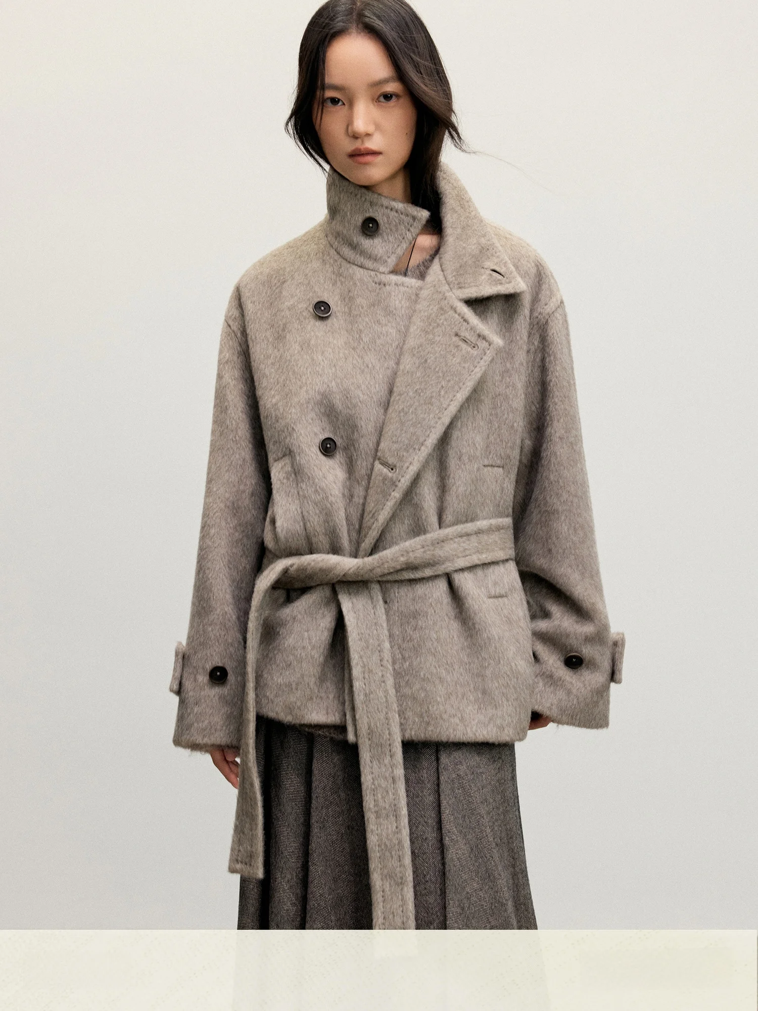 Modern mat Double-breasted Mid-length Single-faced Wool Coat Simple Ele Commute Sle Women's Thiened Wool Coat
Modern mat Double-breasted Mid-length Single-faced Wool Coat Simple Ele Commute Sle Women's Thiened Wool Coat
