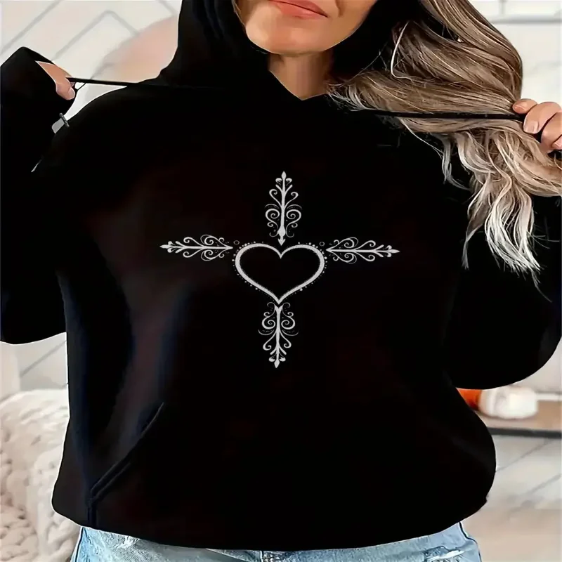 Womens Hoodie Heart Cross Autumn Winter Daily Wear Print Casual Wear Comfortable Fit Graphic Print Sweatshirt Womens Streetwear
Womens Hoodie Heart Cross Autumn Winter Daily Wear Print Casual Wear Comfortable Fit Graphic Print Sweatshirt Womens Streetwear