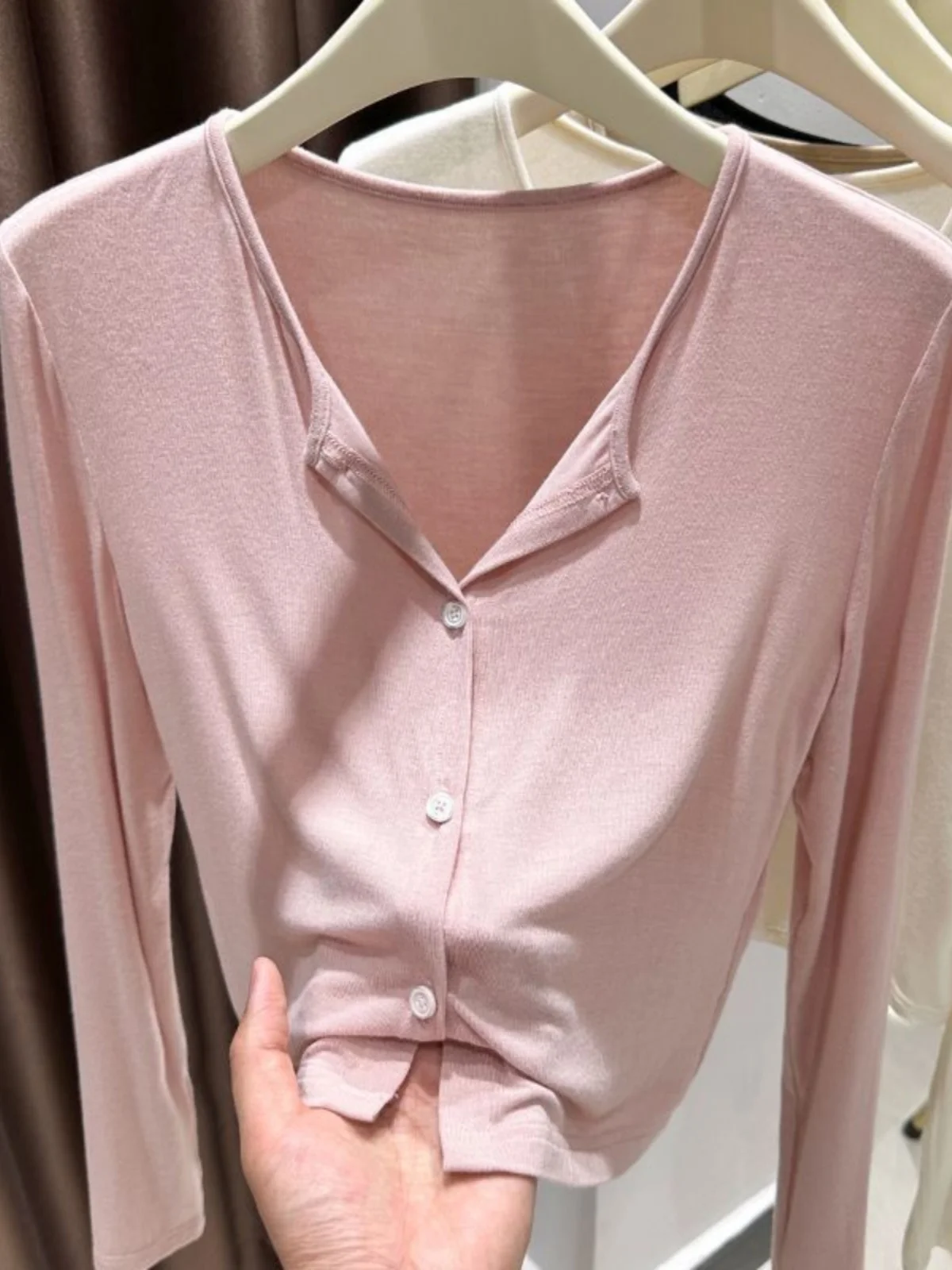 Pink Skin Color Cardigan Thin Short Knitted Spring Summer Women's Outerwear Sun Protection Shawl Wrap Vest Small Jacket
Pink Skin Color Cardigan Thin Short Knitted Spring Summer Women's Outerwear Sun Protection Shawl Wrap Vest Small Jacket