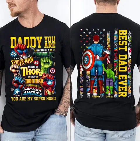 2026 Retro Avengers Back Double Sided Printed T-shirt Streetwear Neutral Casual T-shirt Gift for Fans Short Sleeve