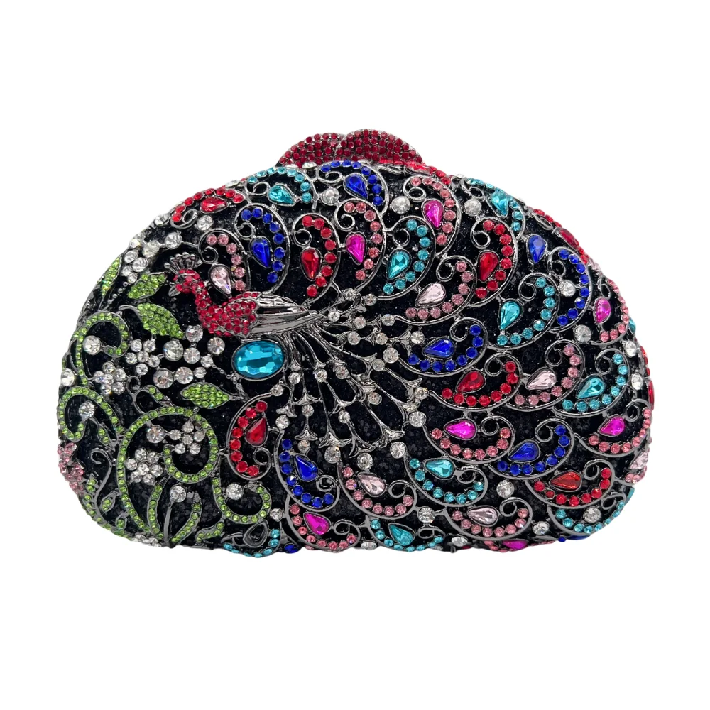 Hot-selling Luxury Phoenix Flower Fully Diamond Sparkling Bead Crystal Women's Wedding Evening Bag
Hot-selling Luxury Phoenix Flower Fully Diamond Sparkling Bead Crystal Women's Wedding Evening Bag