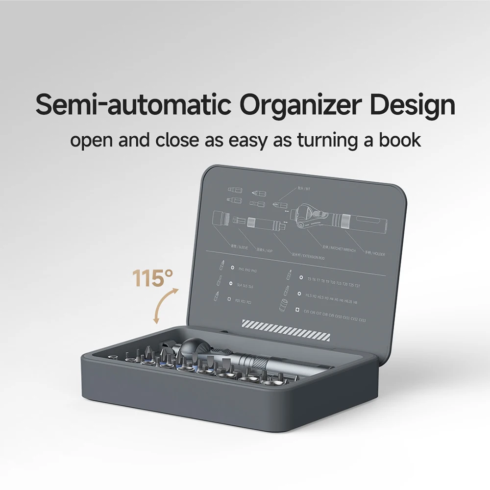 RS2 Ratchet Screwdriver Set 40 in 1 Magnetic Wrench With 115 ° Semi-automatic Multi-purpose Sleeve Toolbox
RS2 Ratchet Screwdriver Set 40 in 1 Magnetic Wrench With 115 ° Semi-automatic Multi-purpose Sleeve Toolbox