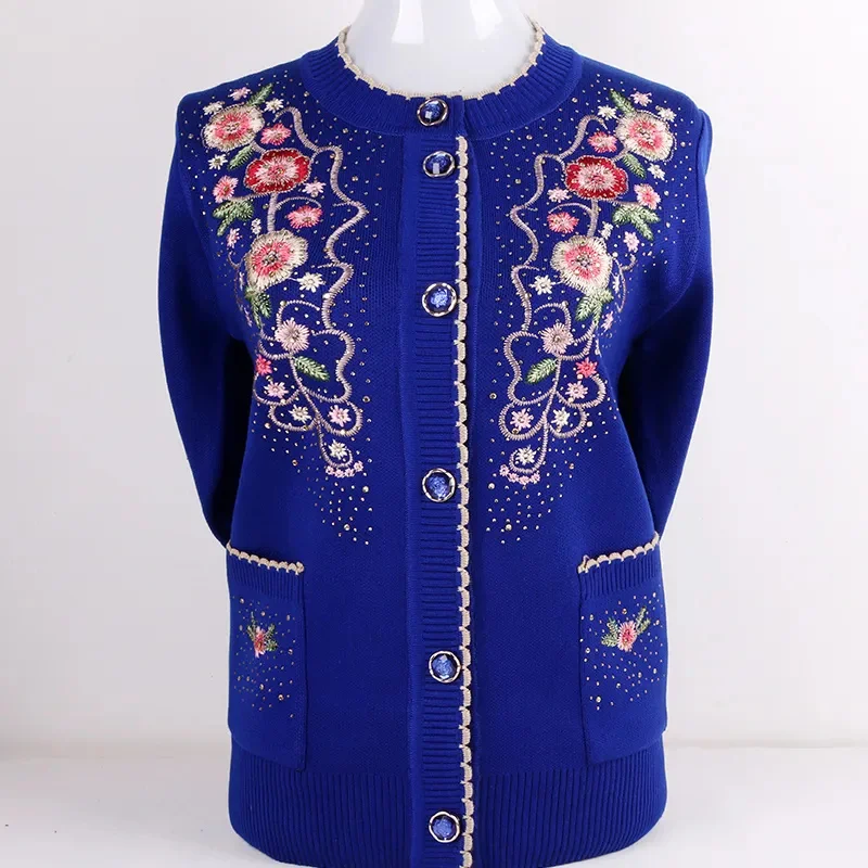 Middle aged Women Knitted Sweater New Cardigan Jacket Femme Knitt Embroidery Sweaters Grandma Wears Clothes For The Elderly
Middle aged Women Knitted Sweater New Cardigan Jacket Femme Knitt Embroidery Sweaters Grandma Wears Clothes For The Elderly