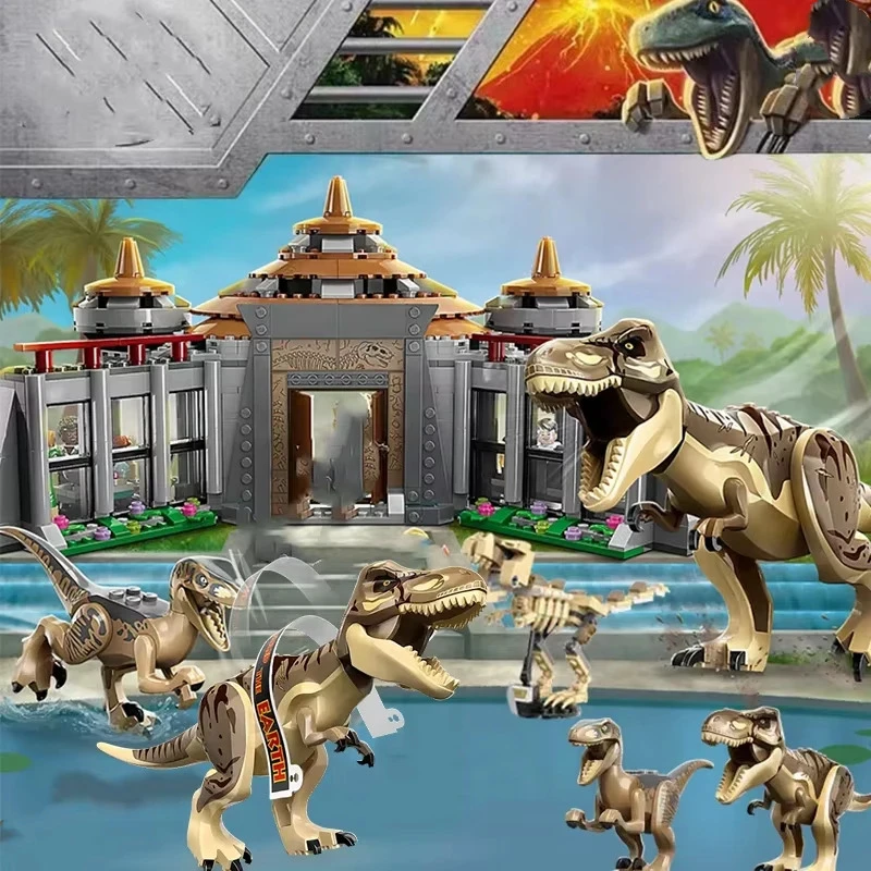 Набор MOC, серия динозавров, строительные блоки, центр посетителей: T. rex & Raptor Attack, детские праздничные подарки, сборка игрушек динозавров
Набор MOC, серия динозавров, строительные блоки, центр посетителей: T. rex & Raptor Attack, детские праздничные подарки, сборка игрушек динозавров