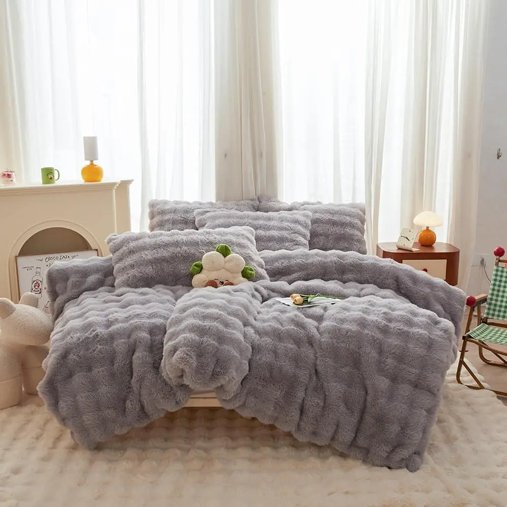 Rabbit Plush Bread Grid Gray aux ur Duvet Cover Comorter Cover Queen - 3PC Bed Set Ultra Sot Shaggy lannel Velvet luy uzzy Beddi
Rabbit Plush Bread Grid Gray aux ur Duvet Cover Comorter Cover Queen - 3PC Bed Set Ultra Sot Shaggy lannel Velvet luy uzzy Beddi