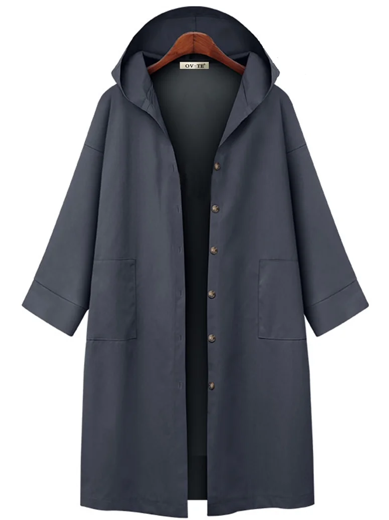 Loose Fit Long Sleeve Hooded Color Simple Style Mid-Length Women's Streetwear Polyester Fiber Windbreaker Coat Cardigan
Loose Fit Long Sleeve Hooded Color Simple Style Mid-Length Women's Streetwear Polyester Fiber Windbreaker Coat Cardigan