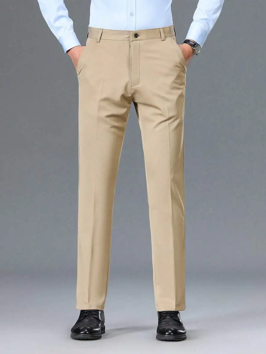 Mens Beige Straight Leg Trousers Lightweight Smart Casual Pants For Office Business Daily Wear
Mens Beige Straight Leg Trousers Lightweight Smart Casual Pants For Office Business Daily Wear