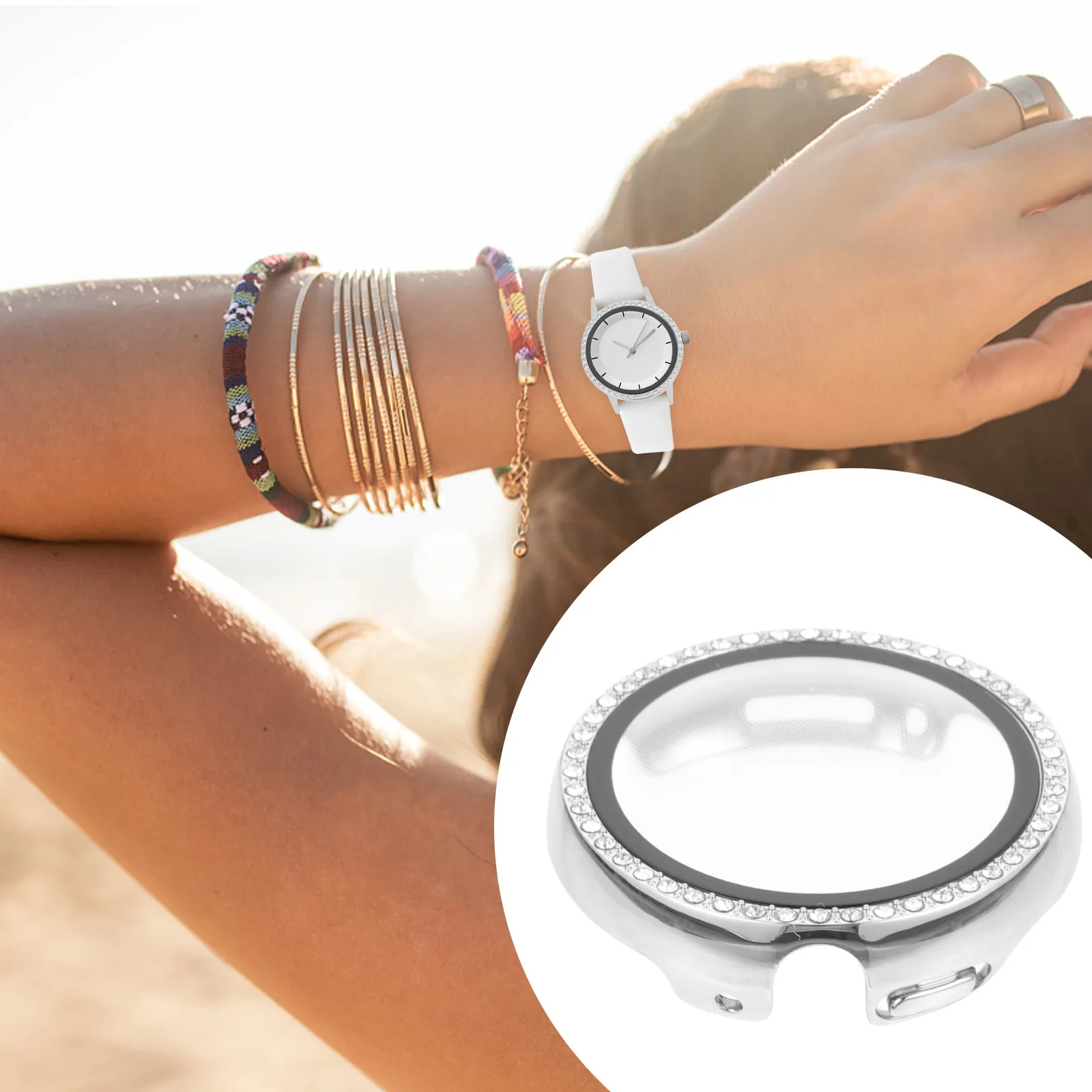 Delicate Rhinestone Watch Shell Protector for Watch Easy Install Remove No Strap Removal Smartwatch Screen Cover
Delicate Rhinestone Watch Shell Protector for Watch Easy Install Remove No Strap Removal Smartwatch Screen Cover