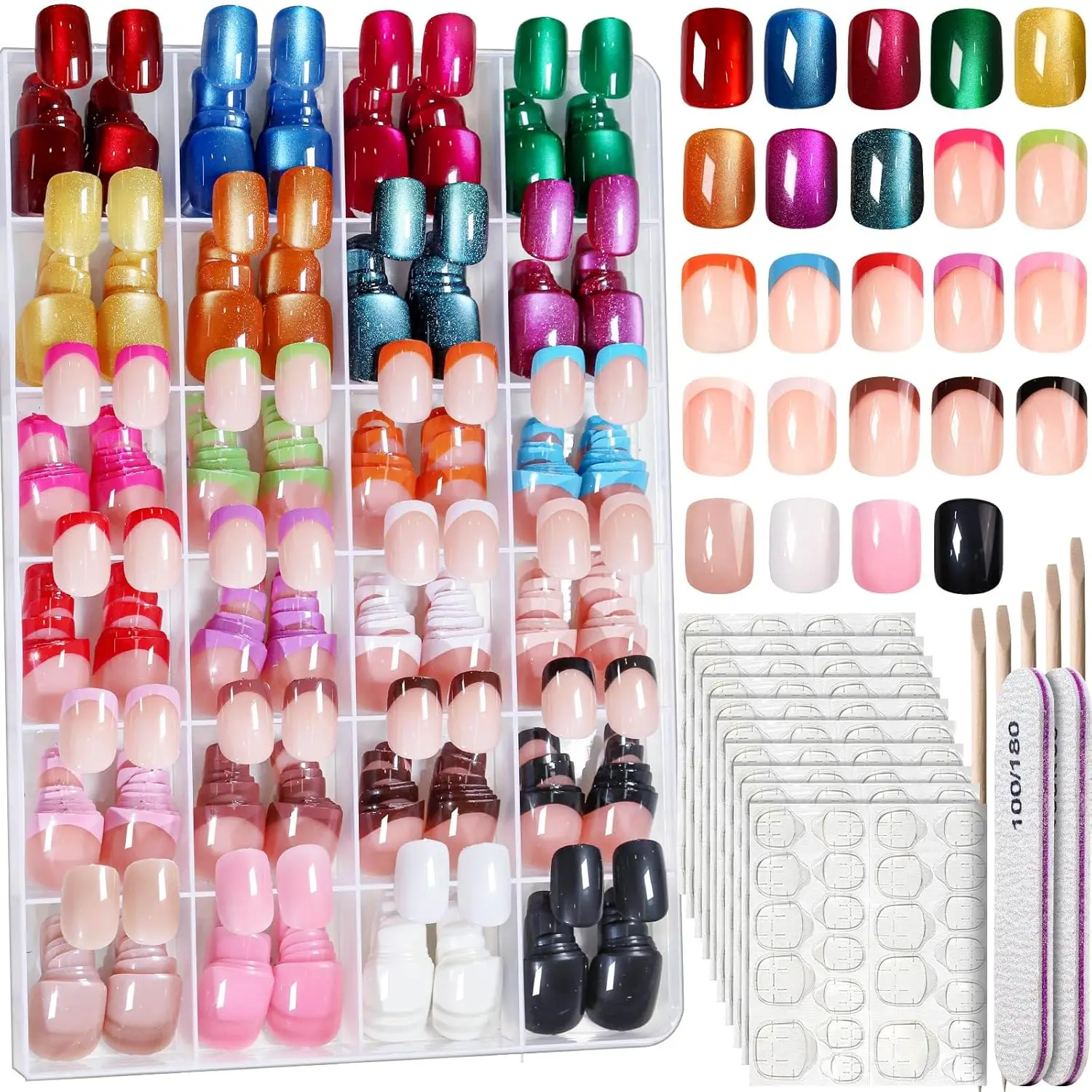 Press on Nails Short 24 Colors 576PCS Cat Eye French Tip Glossy Nails for Women, Natural Fit Lightweight Christmas Nail Art
Press on Nails Short 24 Colors 576PCS Cat Eye French Tip Glossy Nails for Women, Natural Fit Lightweight Christmas Nail Art