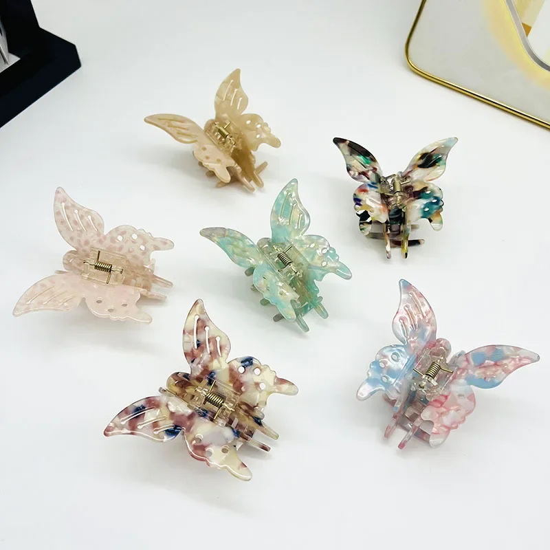 NEW Summer Butterfly Series Hair Claw Colorful Hollow Out Design Acetate Hair Claw Hair Accessories for Women Girls
NEW Summer Butterfly Series Hair Claw Colorful Hollow Out Design Acetate Hair Claw Hair Accessories for Women Girls
