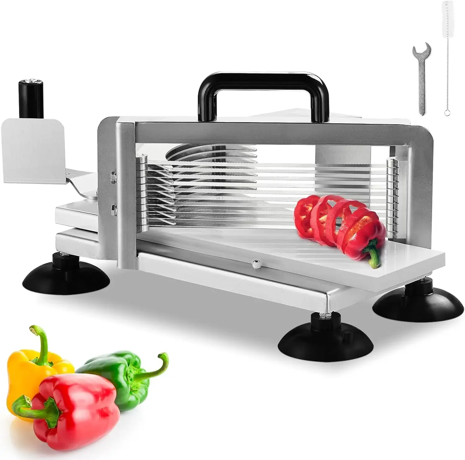 Commercial Tomato Slicer, 3/8 inch Tomato Cutter Slicer, Stainless Steel Heavy Duty Tomato Slicer Machine with Non-Slip Feet
Commercial Tomato Slicer, 3/8 inch Tomato Cutter Slicer, Stainless Steel Heavy Duty Tomato Slicer Machine with Non-Slip Feet