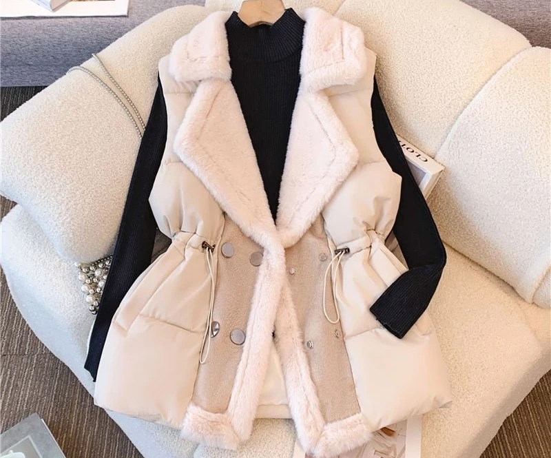 Новинка 2025, женское зимнее новое стильное двубортное хлопковое пальто больших размеров с меховым воротником на талии, жилет, куртка 
Новинка 2025, женское зимнее новое стильное двубортное хлопковое пальто больших размеров с меховым воротником на талии, жилет, куртка
