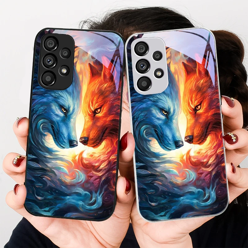 Fire Wolf And Water Wolf For Samsung Galaxy S24 Plus S20 21 FE S23 Ultra S8 9 A70 72 73 50 51 52 53 Tempered Glass Phone Case 
Fire Wolf And Water Wolf For Samsung Galaxy S24 Plus S20 21 FE S23 Ultra S8 9 A70 72 73 50 51 52 53 Tempered Glass Phone Case