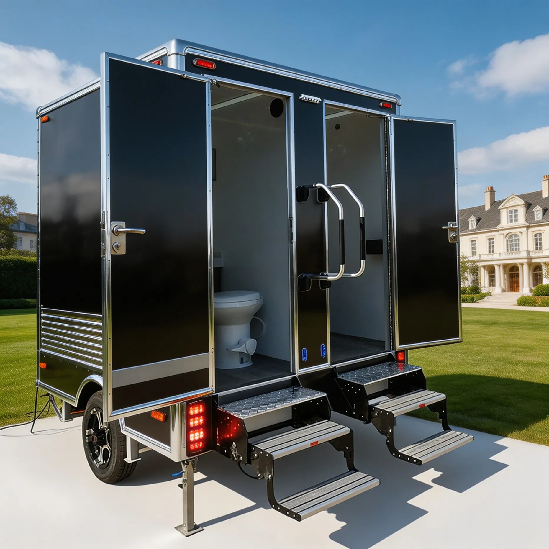 Portable Toilets Outdoor Camping Portable Bathroom Unit Shower And VIP Toilet Trailer Mobile Camping Portable Restroom Trailer
Portable Toilets Outdoor Camping Portable Bathroom Unit Shower And VIP Toilet Trailer Mobile Camping Portable Restroom Trailer