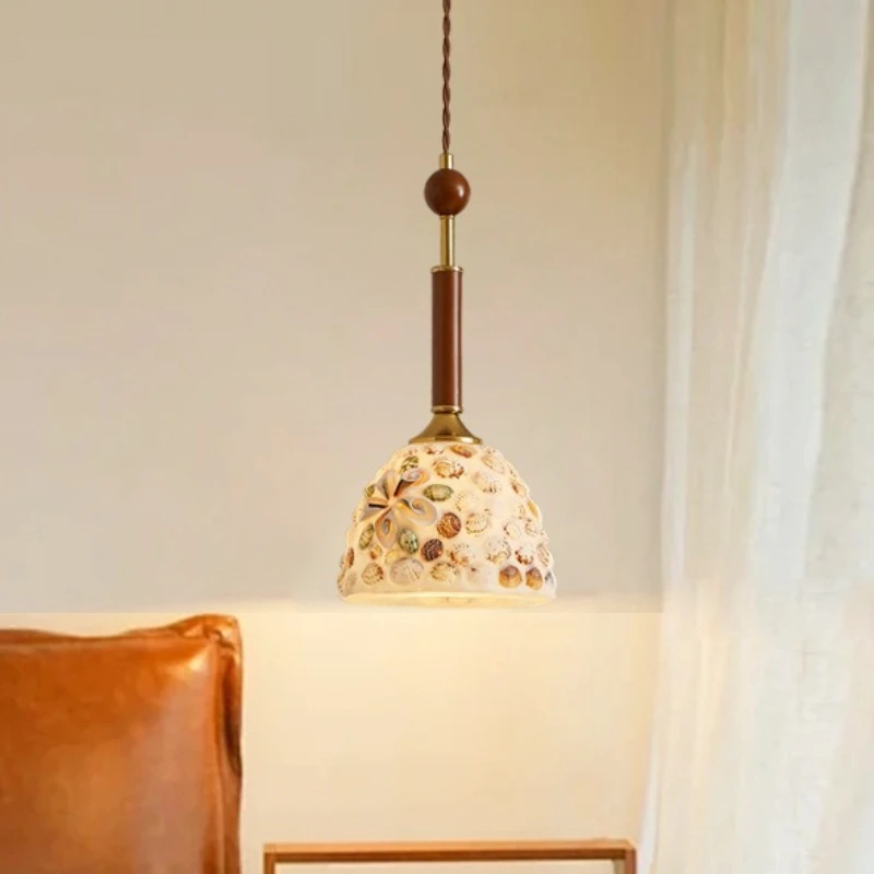 French Vintage Colored Glass Pendant Lights Bedroom Living Room Dining Room Counter Bedside Decorative Shell Design Chandeliers
French Vintage Colored Glass Pendant Lights Bedroom Living Room Dining Room Counter Bedside Decorative Shell Design Chandeliers