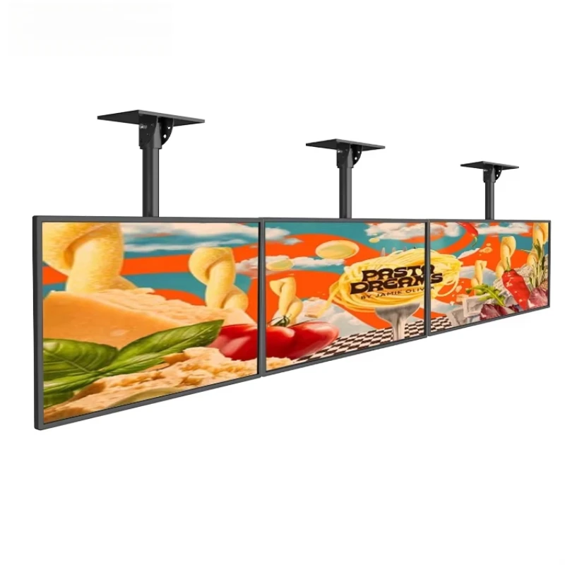 32 43 55 inch Android system ceiling hanging indoor advertising screen restaurant digital menu board display
32 43 55 inch Android system ceiling hanging indoor advertising screen restaurant digital menu board display