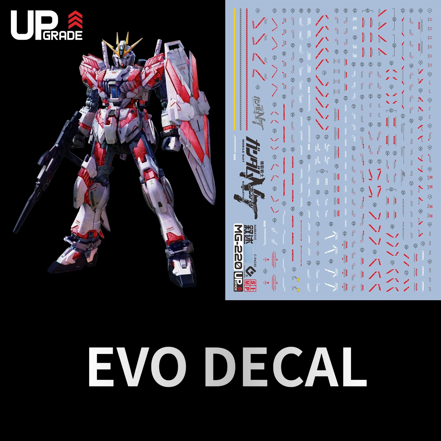 EVO MG-220 Water Slide Decals For MG 1/100 RX-9/C Narrative C-Packs Ver.Ka Fluorescent DIY Model Upgrade Accessories
EVO MG-220 Water Slide Decals For MG 1/100 RX-9/C Narrative C-Packs Ver.Ka Fluorescent DIY Model Upgrade Accessories