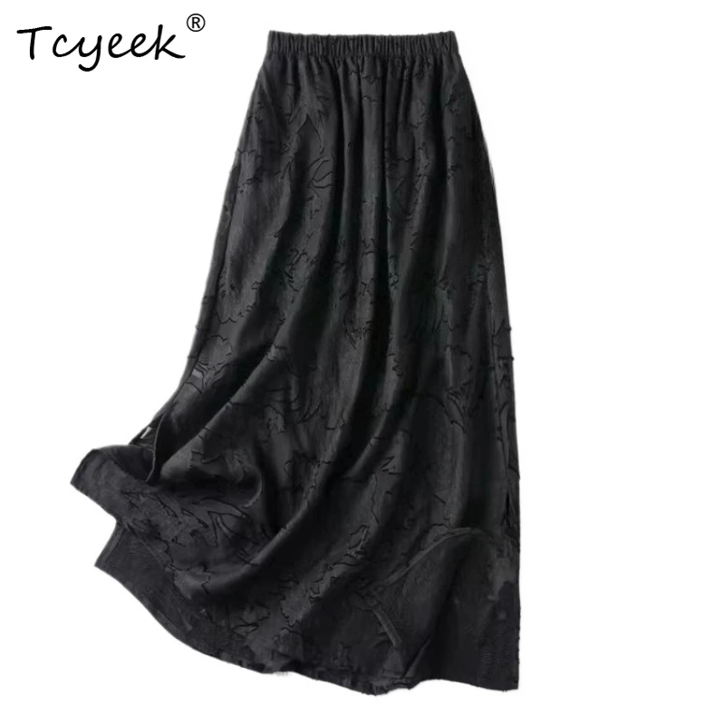 Tcyeek 100% Real Silk Women Skirt 2026 Spring Summer Elastic Waist Elegant Straight Skirt Ladies Clothing Faldones Para Mujer
Tcyeek 100% Real Silk Women Skirt 2026 Spring Summer Elastic Waist Elegant Straight Skirt Ladies Clothing Faldones Para Mujer
