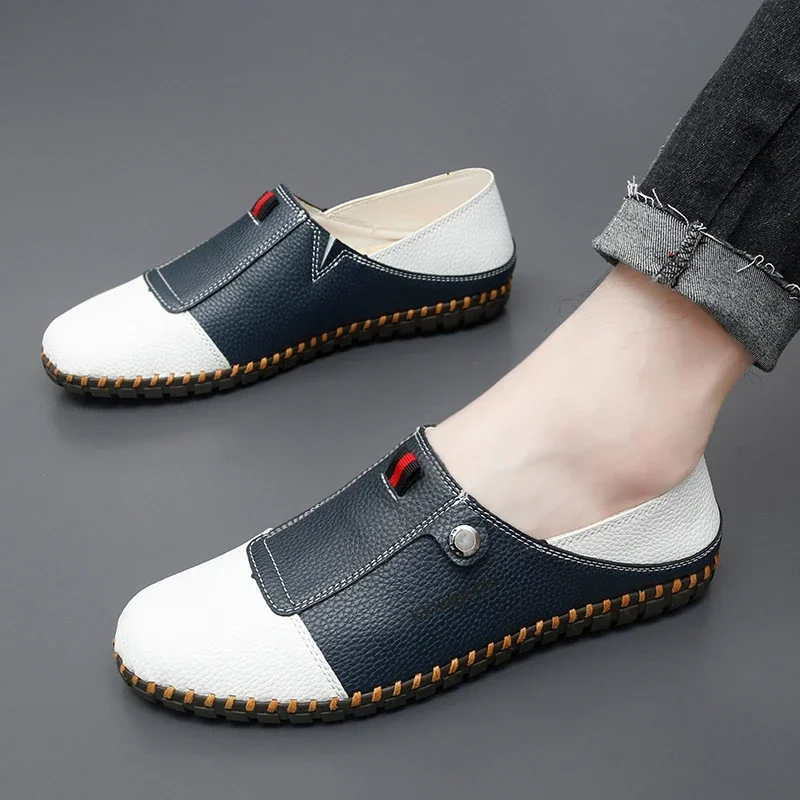 Men Leather Shoes Flat Summer Slip-on Breathable Business Trendy All-match Comfortable Soft Cow Leather Men Casual Shoes Loafer
Men Leather Shoes Flat Summer Slip-on Breathable Business Trendy All-match Comfortable Soft Cow Leather Men Casual Shoes Loafer
