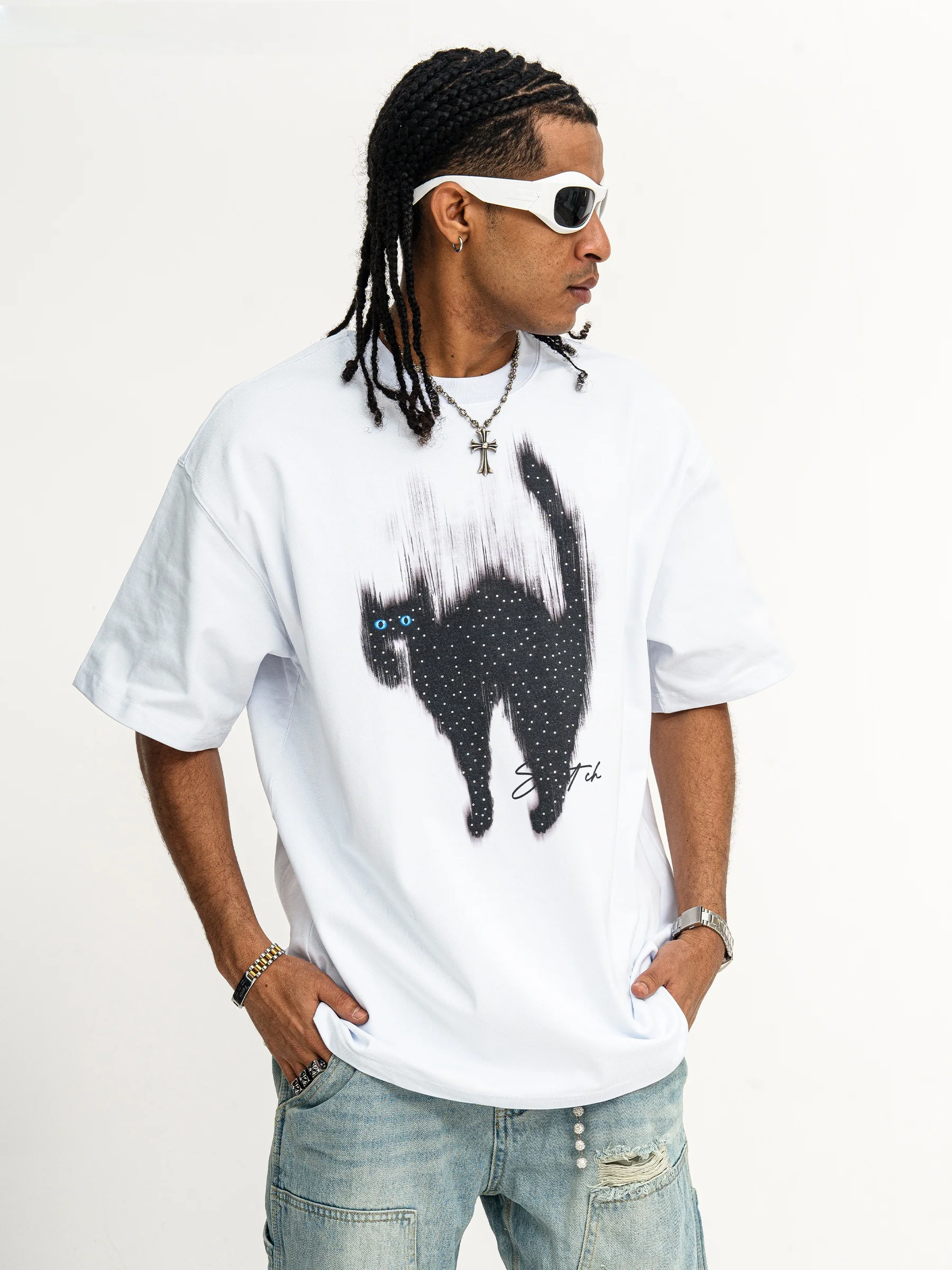 Onesevenine White Ink Direct Spray Short Sleeve T-Shirt Summer New Loose Unisex 315g Small Collar Print Cotton Tee
Onesevenine White Ink Direct Spray Short Sleeve T-Shirt Summer New Loose Unisex 315g Small Collar Print Cotton Tee