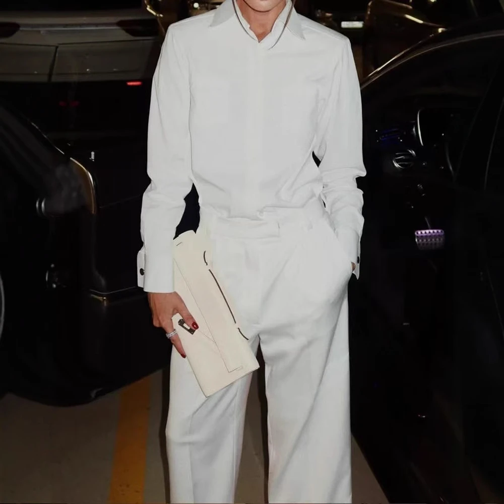 Two Piece Sets Womens Outifits Long Sleeved Backless Lapel Loose Cardigan+wide Leg Pants Casual Suit Autumn and Summer 2025 New
Two Piece Sets Womens Outifits Long Sleeved Backless Lapel Loose Cardigan+wide Leg Pants Casual Suit Autumn and Summer 2025 New
