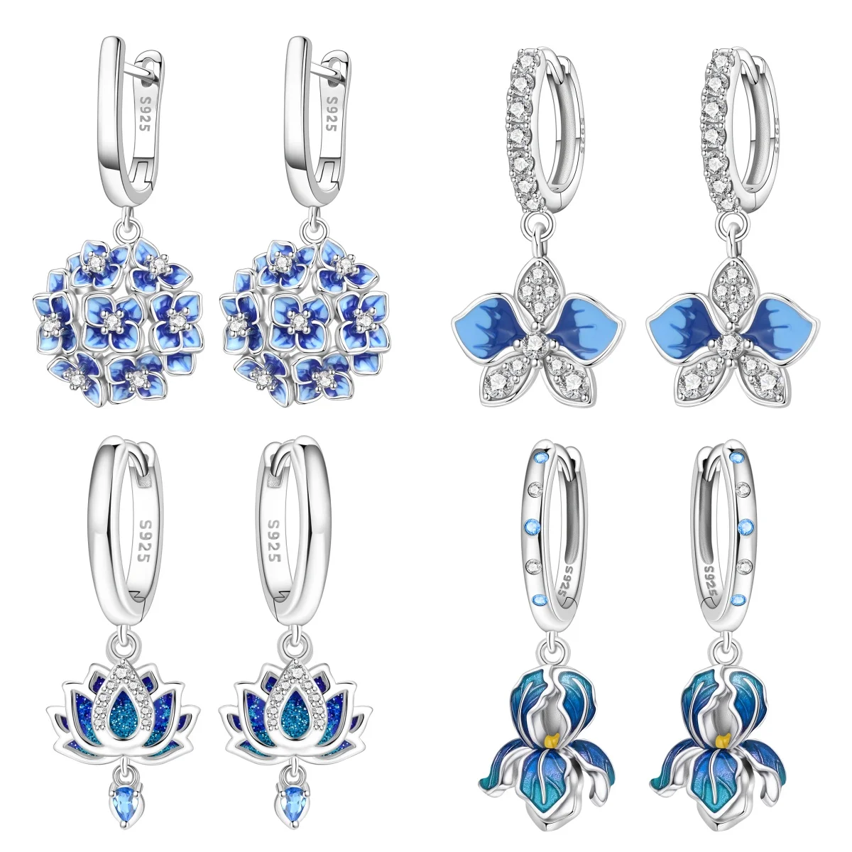 MISEFF S925 Sterling Silver Drop Earrings Blue Hydrangea Earring Iris Butterfly Orchid Lotus Eardrops Fine Jewelry Women Gifts
MISEFF S925 Sterling Silver Drop Earrings Blue Hydrangea Earring Iris Butterfly Orchid Lotus Eardrops Fine Jewelry Women Gifts