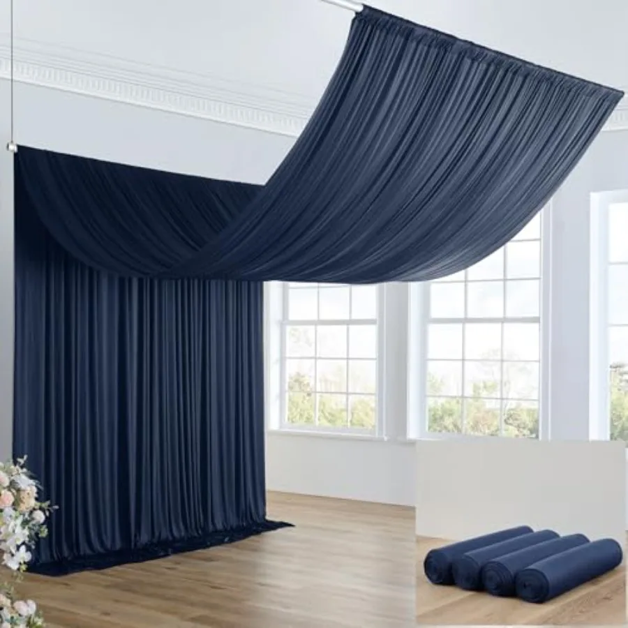 20ft×20ft Navy Blue Ceiling Drapes for Weddings Parties, 4 Panels 5×20ft Long Wrinkle-Free Silk Drapes for Tent Canopy, Church
20ft×20ft Navy Blue Ceiling Drapes for Weddings Parties, 4 Panels 5×20ft Long Wrinkle-Free Silk Drapes for Tent Canopy, Church