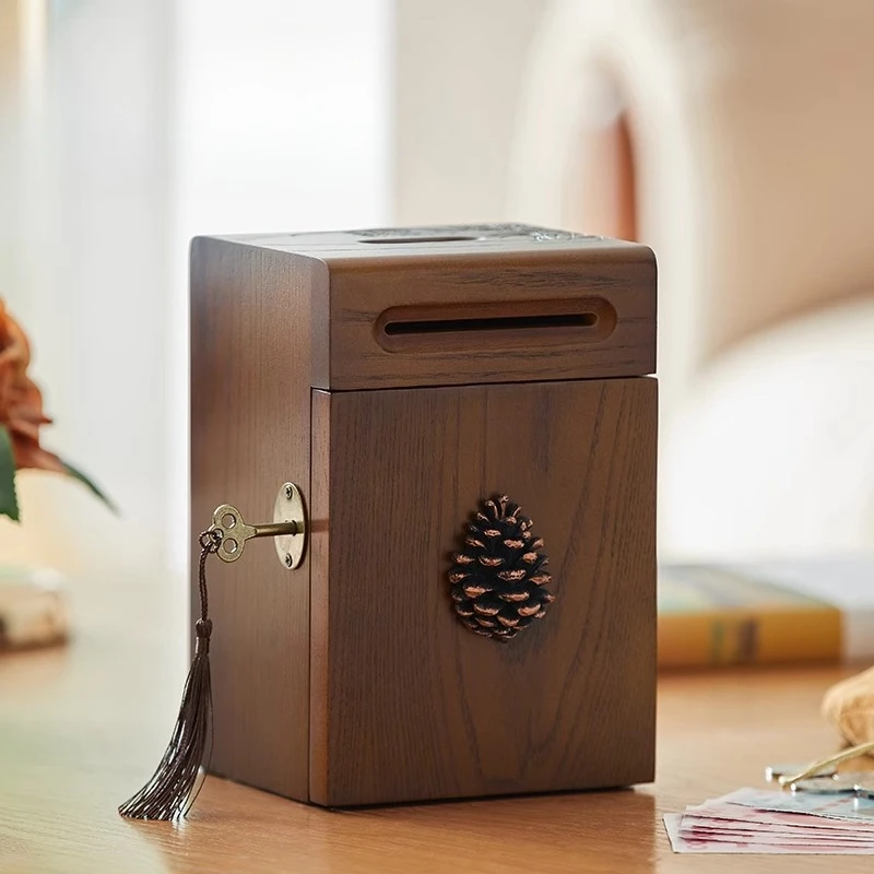 Household solid wood piggy bank creative birthday gift is not advisable with lock piggy bank boys and girls piggy bank large
Household solid wood piggy bank creative birthday gift is not advisable with lock piggy bank boys and girls piggy bank large