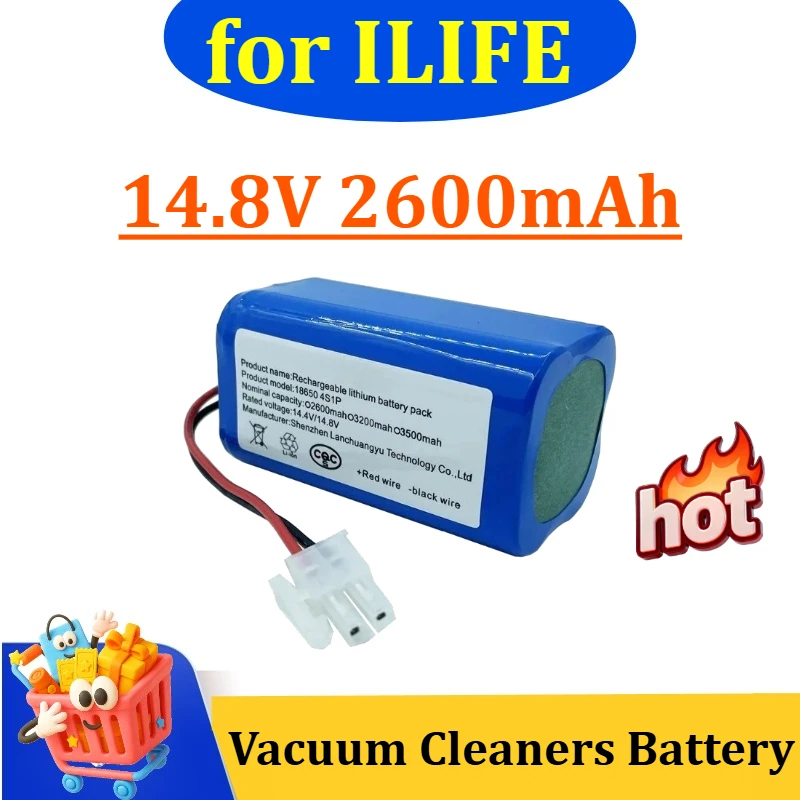 14.8V 2600mAh for ILIFE A4 A4s V7 A6 V7s Plus A9 V7S X620 X623 X451 X431 Robot Vacuum Cleaners Battery
14.8V 2600mAh for ILIFE A4 A4s V7 A6 V7s Plus A9 V7S X620 X623 X451 X431 Robot Vacuum Cleaners Battery