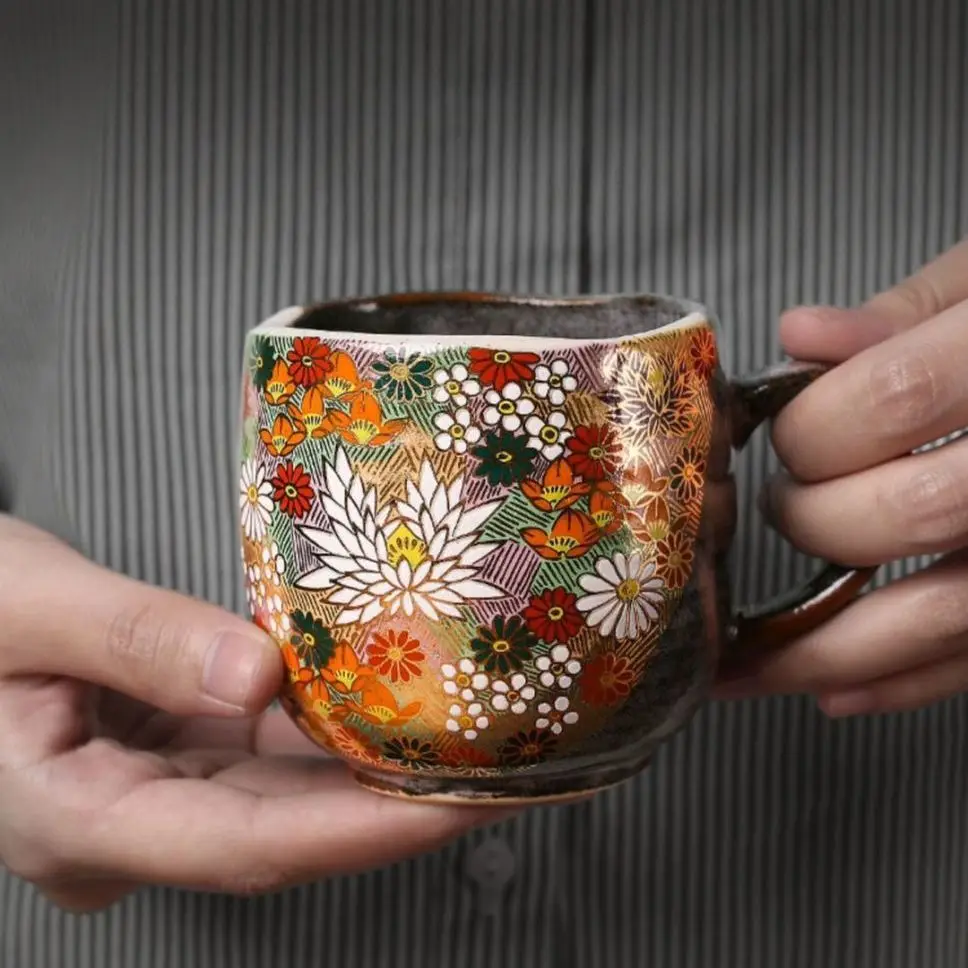 Golden flower mug coffee cup tea cup retro ceramic cup tumbler cups in bulk color changing cups cold cup stoneware mug
Golden flower mug coffee cup tea cup retro ceramic cup tumbler cups in bulk color changing cups cold cup stoneware mug