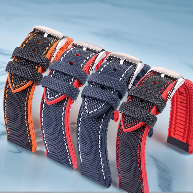 For seiko No. 5 Submariner/Diving tin/Abalone series Soft and waterproof Nylon Rubber Bottom Watch Strap Wristband 20/22/24mm
For seiko No. 5 Submariner/Diving tin/Abalone series Soft and waterproof Nylon Rubber Bottom Watch Strap Wristband 20/22/24mm