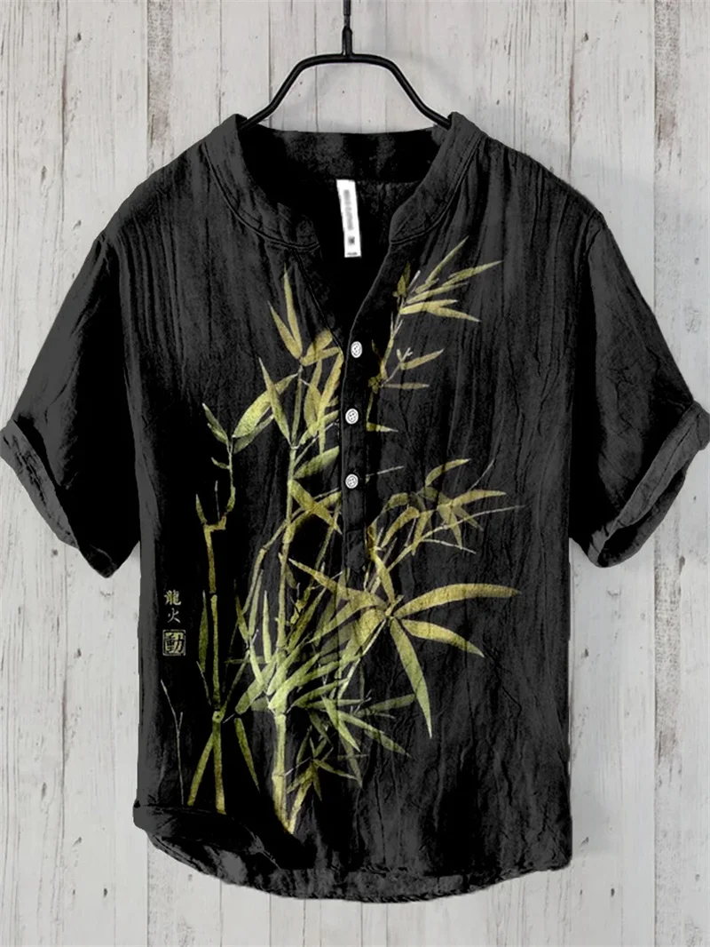 High quality men's 3D digital printed shirt, V-neck linen fashionable shirt, spring and summer minimalist shirt
High quality men's 3D digital printed shirt, V-neck linen fashionable shirt, spring and summer minimalist shirt