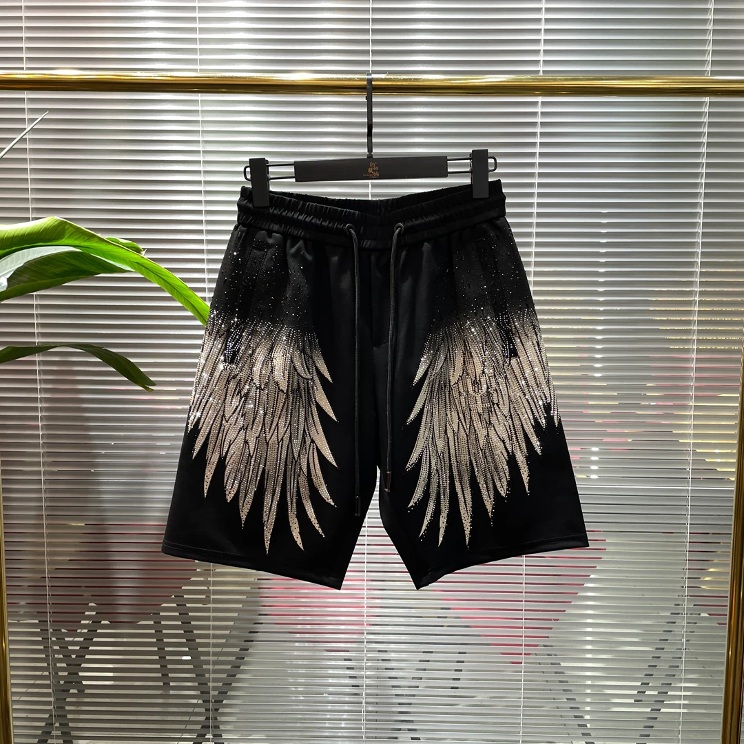 Casual Men's ort Pants Glittering Wings Five-Quarter Length Straight Leg Faionable Summer Leisure Knitted Fabric Youthwear
Casual Men's ort Pants Glittering Wings Five-Quarter Length Straight Leg Faionable Summer Leisure Knitted Fabric Youthwear