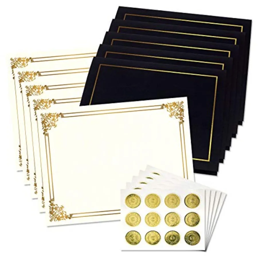 Ornate Empire Award Certificate Collection - Includes 25 Certificate Papers White/ , 25 Heavy Linen Folders (Black/), 25 Foil S
Ornate Empire Award Certificate Collection - Includes 25 Certificate Papers White/ , 25 Heavy Linen Folders (Black/), 25 Foil S