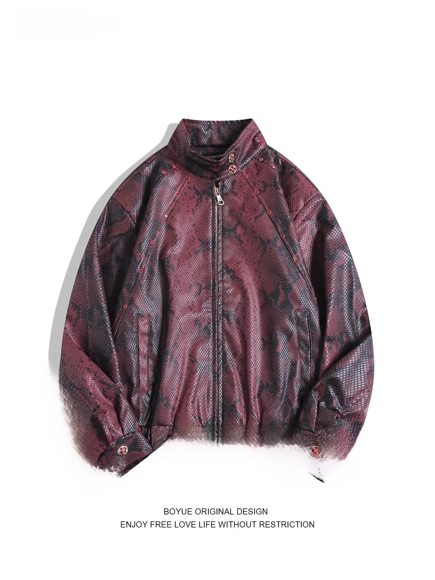 Boyue American Sle Python Print Stand Collar Motorcycle Jaet Men's Punk Zipper Jaet Outerwear Trendy Brand Casual Sle
Boyue American Sle Python Print Stand Collar Motorcycle Jaet Men's Punk Zipper Jaet Outerwear Trendy Brand Casual Sle