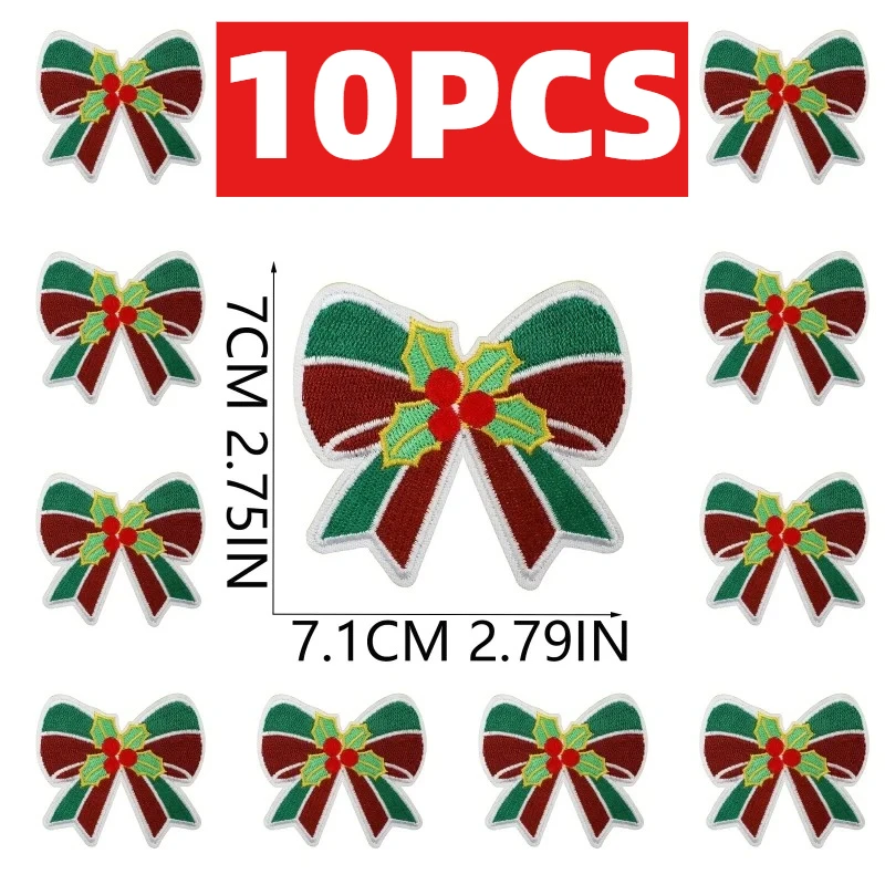10/12Pcs Cute Bow Christmas Embroidery Patches Red Bell Biscuits Snowflake Bulk Iron On For DIY Holiday Clothes Decoration
10/12Pcs Cute Bow Christmas Embroidery Patches Red Bell Biscuits Snowflake Bulk Iron On For DIY Holiday Clothes Decoration